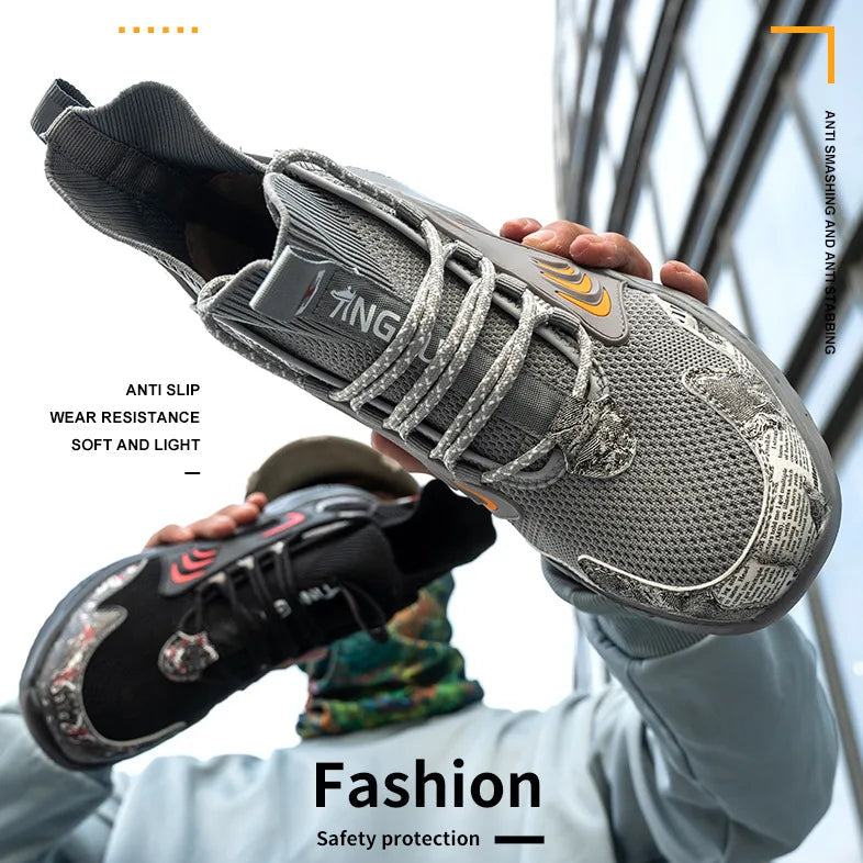 2025 Safety Reflective Work Boots Anti-smash Anti-puncture