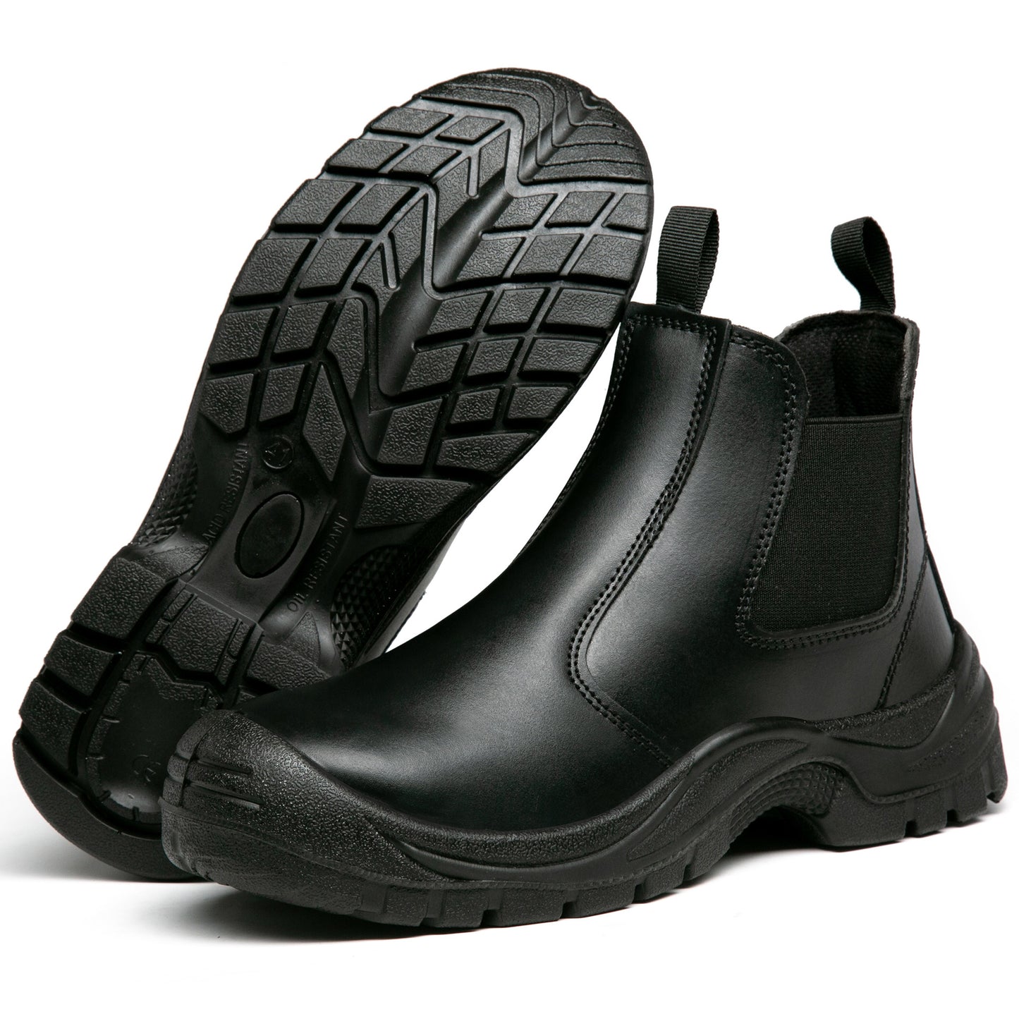 Leather Waterproof Safety Boots, Non-slip, Puncture-Proof Work Boots