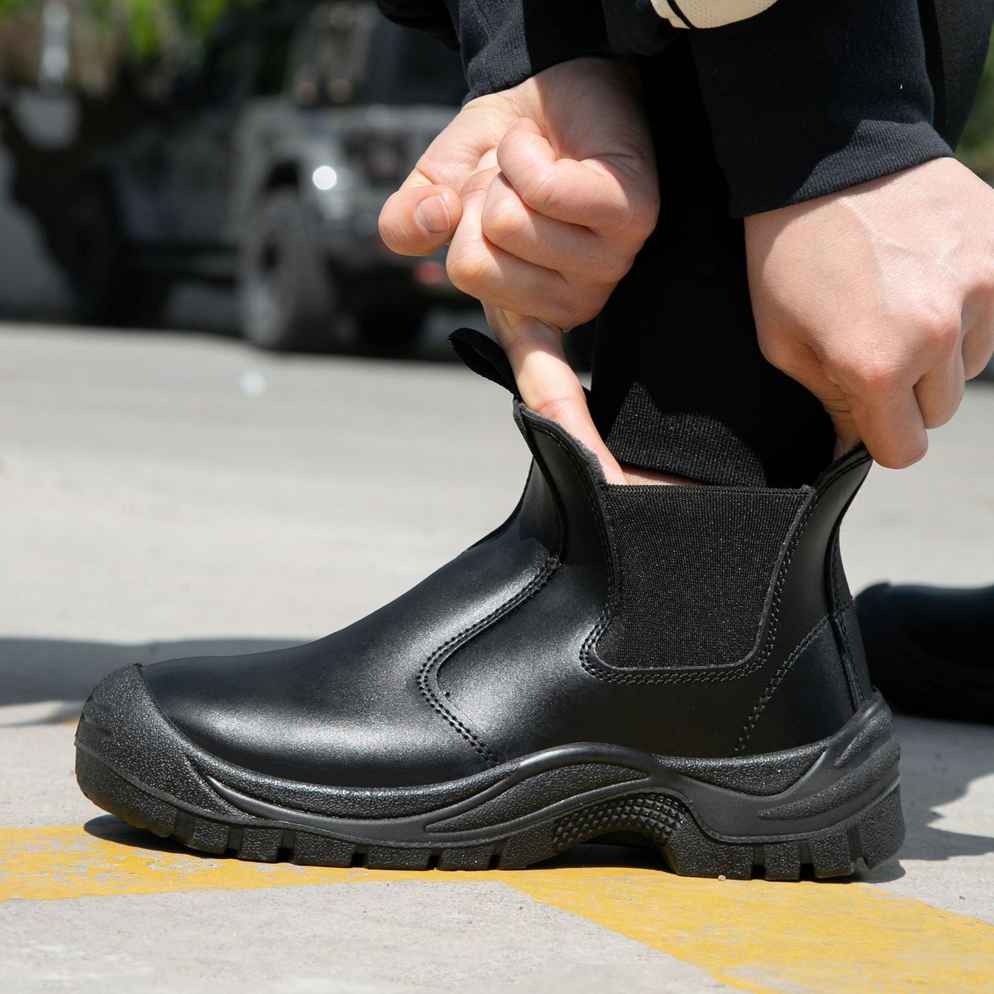 Leather Waterproof Safety Boots, Non-slip, Puncture-Proof Work Boots