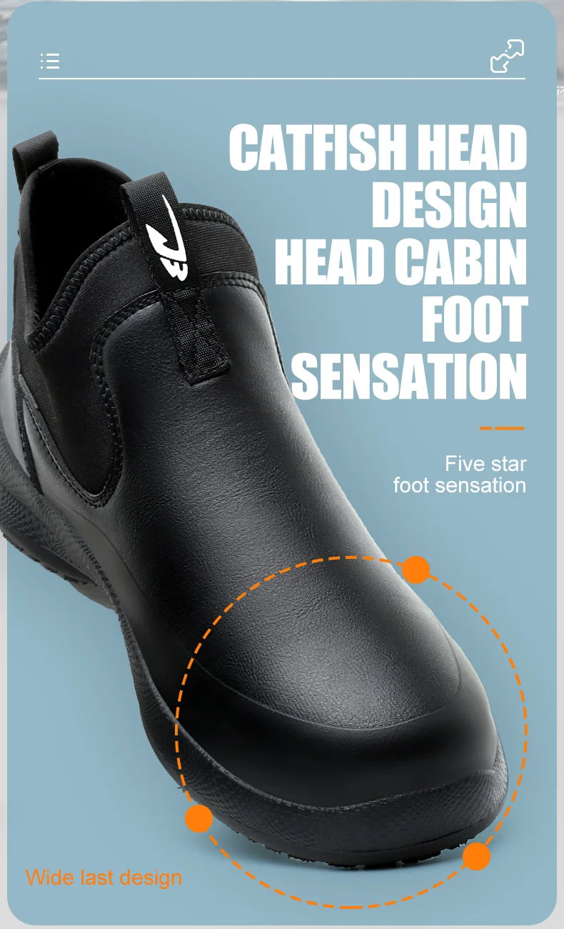 Fashionable Leather Chef Shoes Waterproof And Anti Slip, Oil Resistant