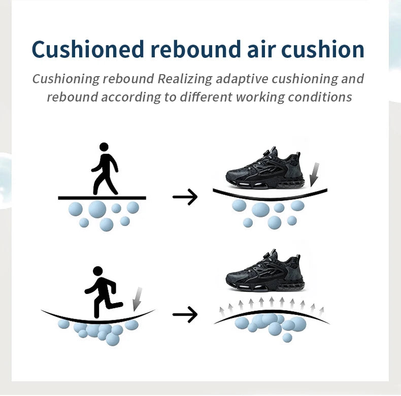New Rotating Button Work Sneakers Safety Shoes Men Steel Toe Shoes