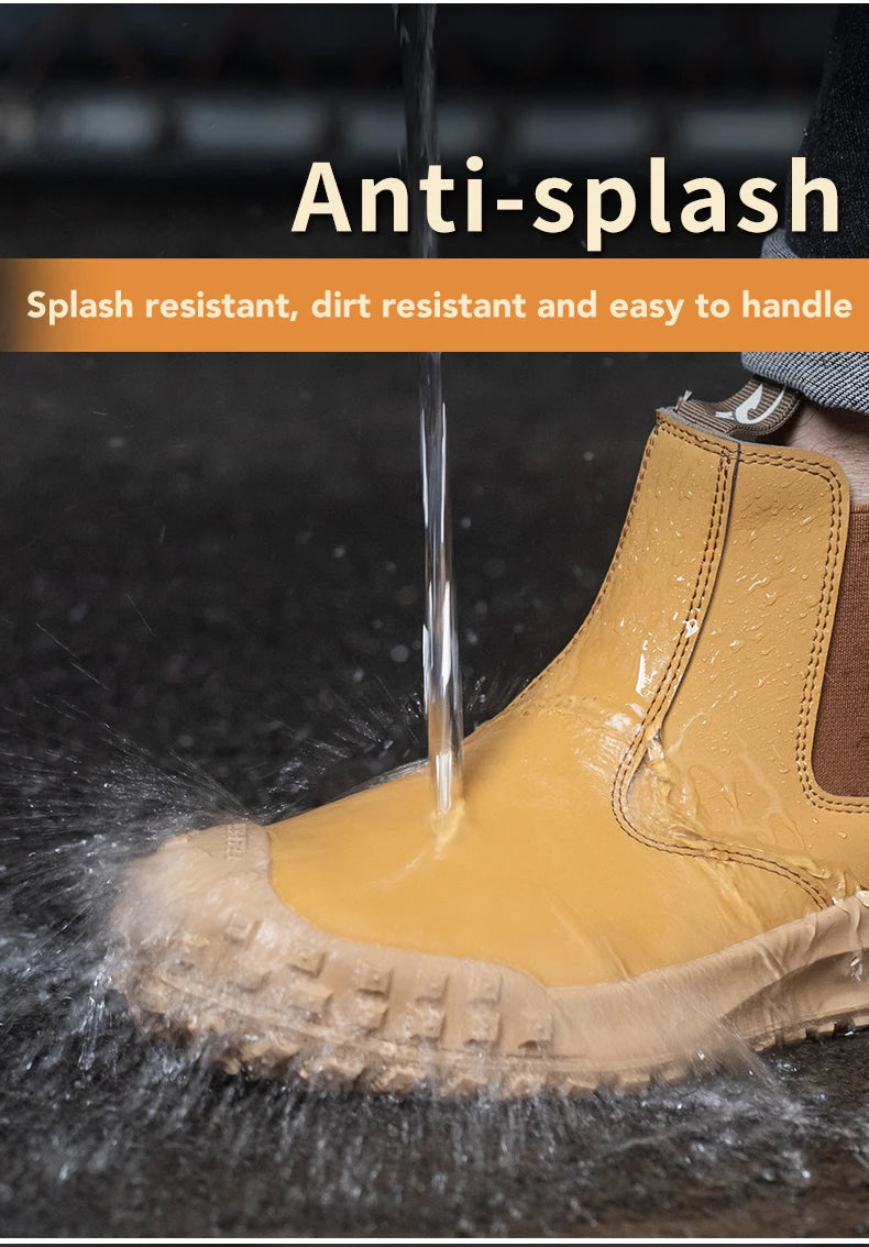 Leather Waterproof Safety Boots, Puncture-Proof Steel Toe Boots