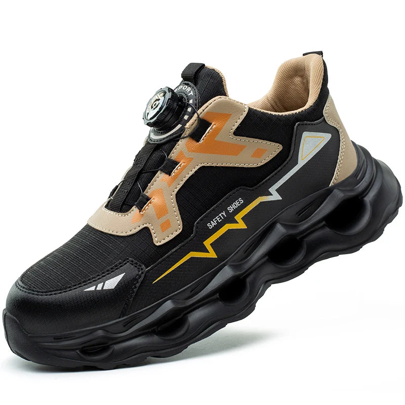 Rotating Button Work Shoes Breathable Safety Shoes Composite Toe