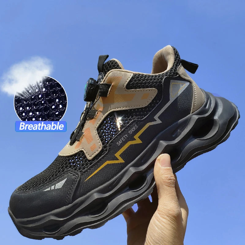 Rotating Button Work Shoes Breathable Safety Shoes Composite Toe