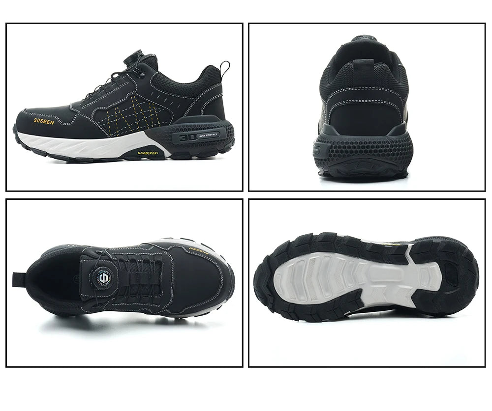 High Quality Work Safety Shoes, Rotating Button Work Sneakers