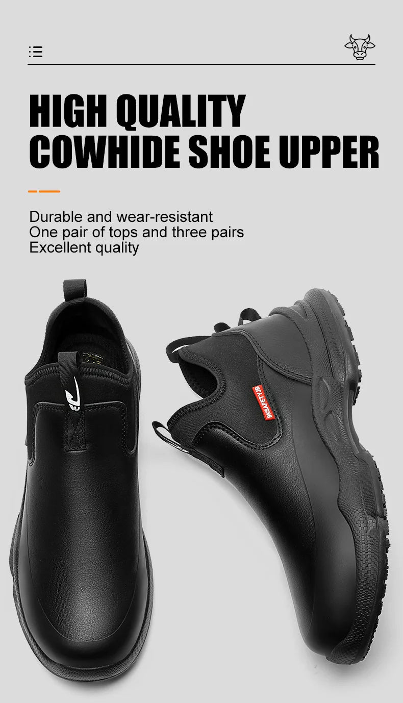 Fashionable Leather Chef Shoes Waterproof And Anti Slip, Oil Resistant