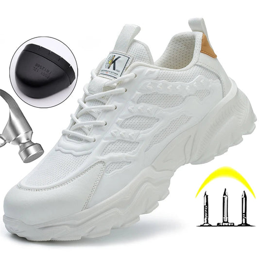 Unisex Safety Shoes Steel Toe Work Sneakers Anti-smash Anti-puncture
