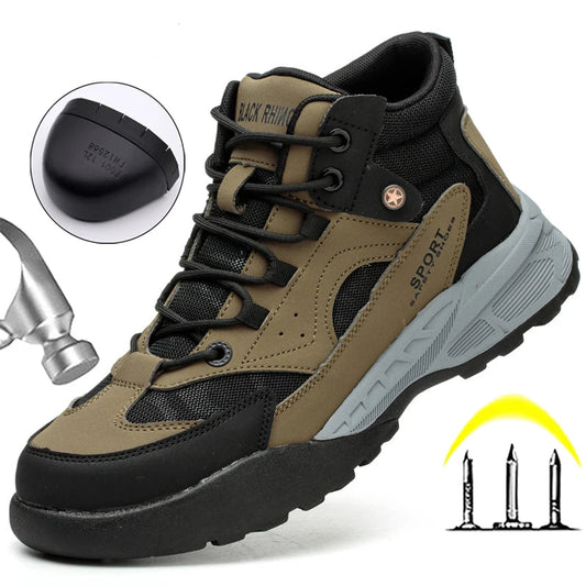Large Size Safety Shoes Anti-smash Anti Puncture Outdoor Hiking Shoes