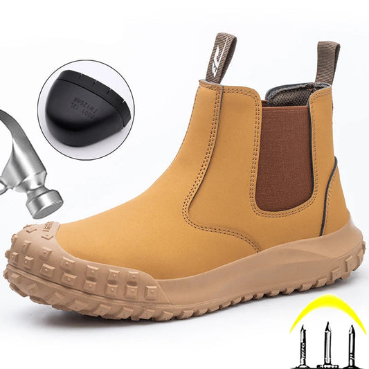 Leather Waterproof Safety Boots, Puncture-Proof Steel Toe Boots