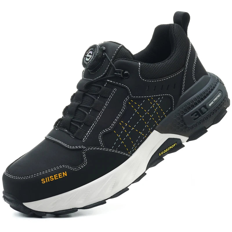 High Quality Work Safety Shoes, Rotating Button Work Sneakers