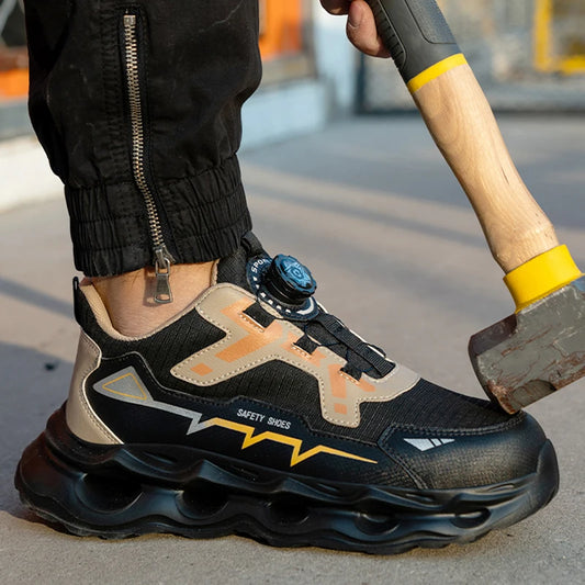 Rotating Button Work Shoes Breathable Safety Shoes Composite Toe