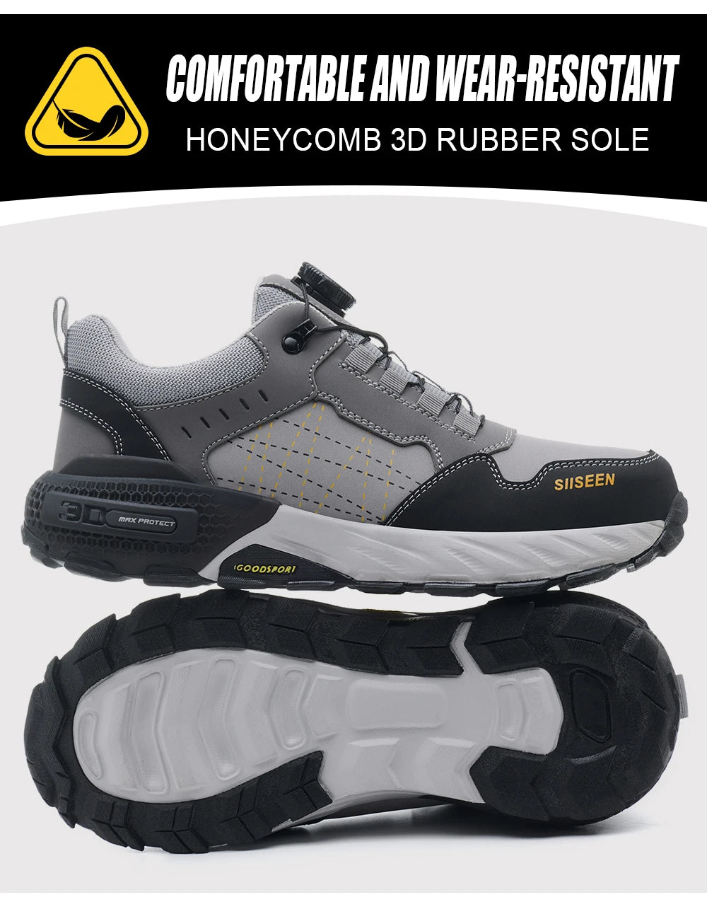 High Quality Work Safety Shoes, Rotating Button Work Sneakers