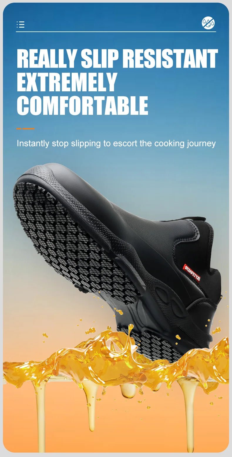 Fashionable Leather Chef Shoes Waterproof And Anti Slip, Oil Resistant