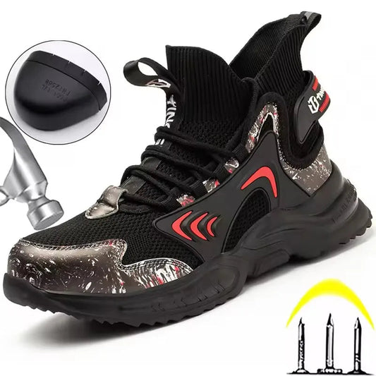 2025 Safety Reflective Work Boots Anti-smash Anti-puncture