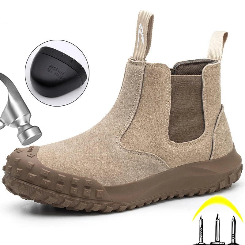 Leather Waterproof Safety Boots, Puncture-Proof Steel Toe Boots