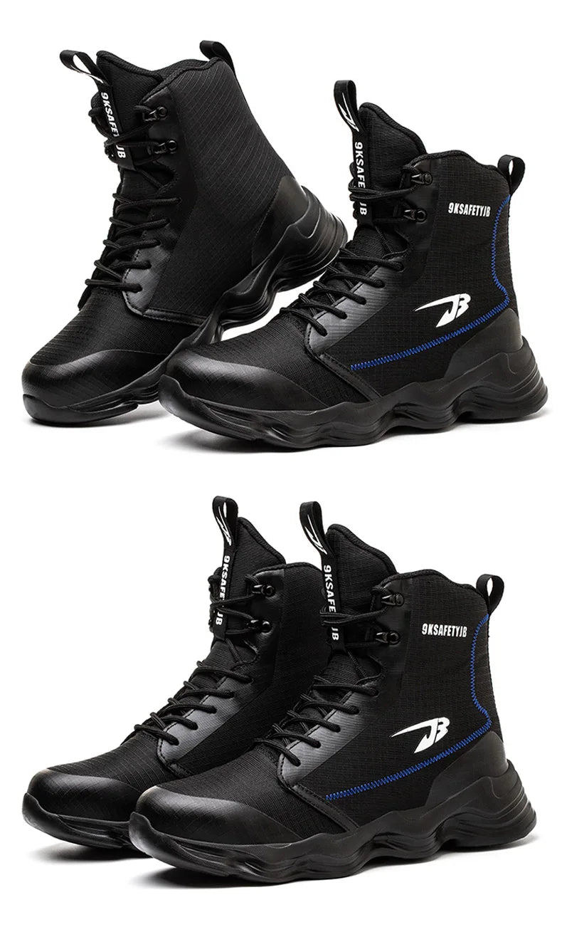 2025 New Safety Shoes Men Boots High Top Work Sneakers Steel Toe Cap