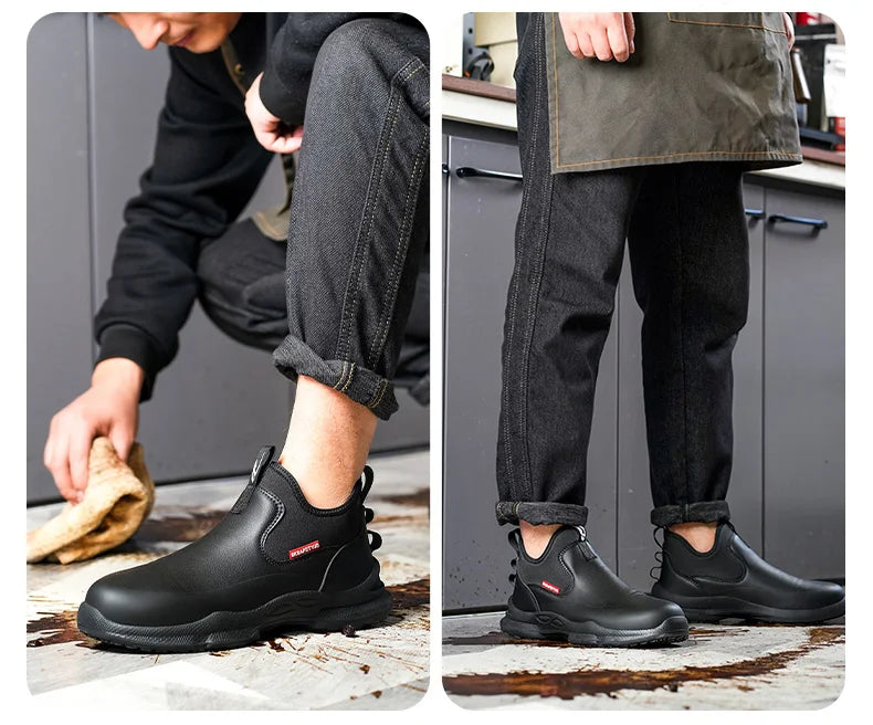 Fashionable Leather Chef Shoes Waterproof And Anti Slip, Oil Resistant