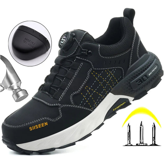 High Quality Work Safety Shoes, Rotating Button Work Sneakers