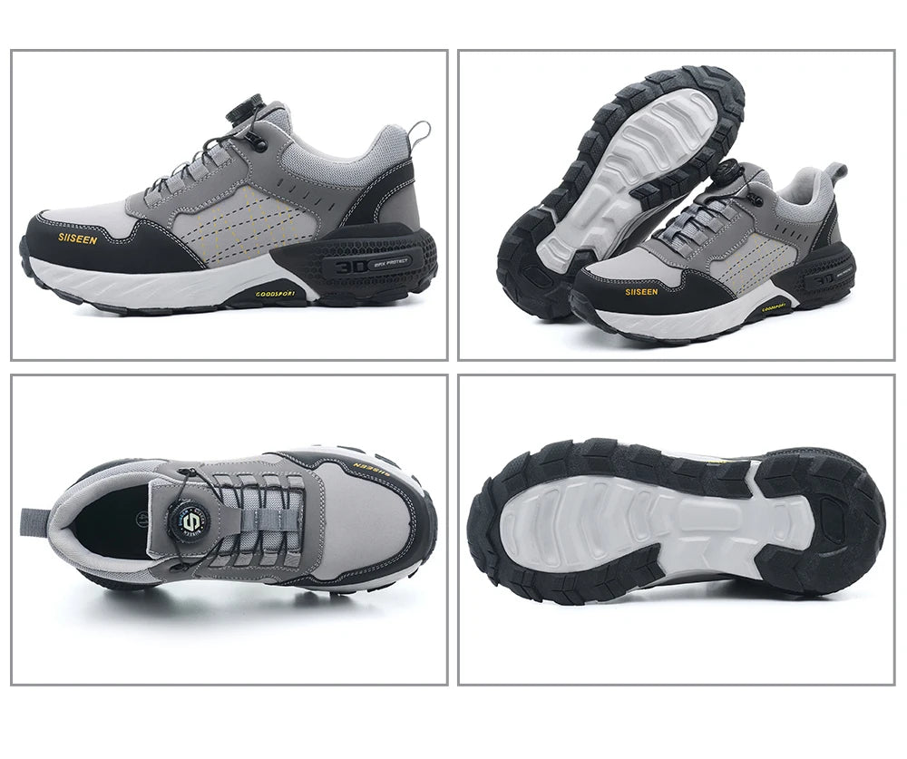 High Quality Work Safety Shoes, Rotating Button Work Sneakers