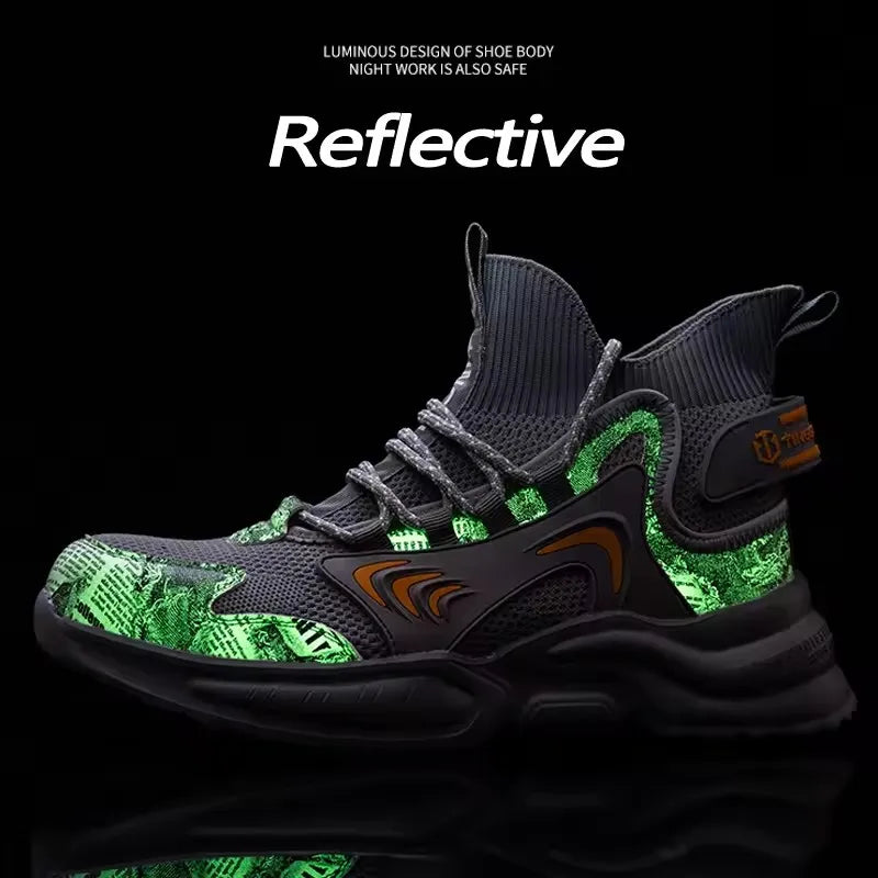 2025 Safety Reflective Work Boots Anti-smash Anti-puncture