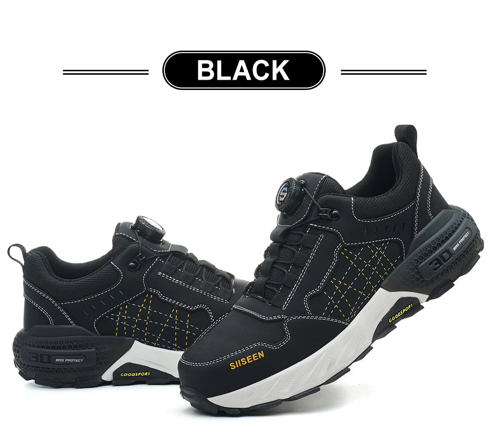 High Quality Work Safety Shoes, Rotating Button Work Sneakers