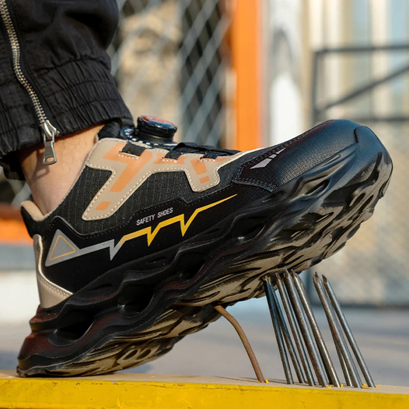 Rotating Button Work Shoes Breathable Safety Shoes Composite Toe