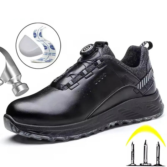 Men Rotating Button Safety Shoes Puncture-Proof, Waterproof