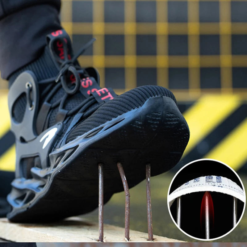 2025 Safety Shoes Steel Toe Shoes Puncture-Proof Adult Work Sneakers