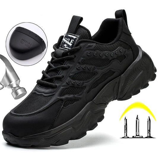 Unisex Safety Shoes Steel Toe Work Sneakers Anti-smash Anti-puncture