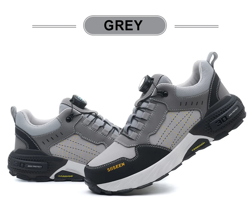 High Quality Work Safety Shoes, Rotating Button Work Sneakers