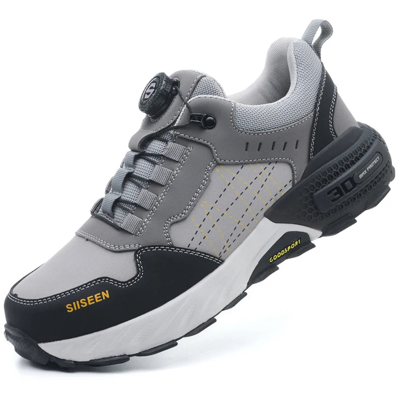 High Quality Work Safety Shoes, Rotating Button Work Sneakers
