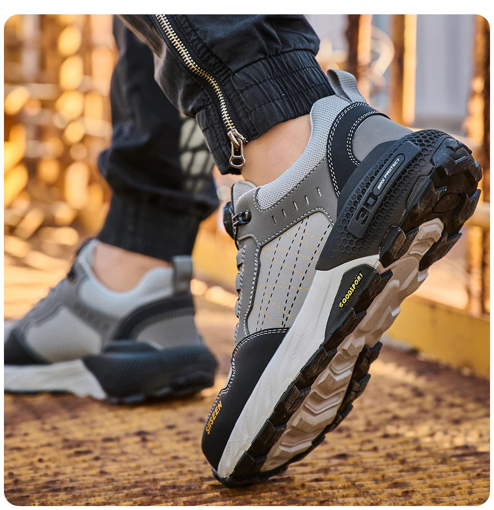 High Quality Work Safety Shoes, Rotating Button Work Sneakers