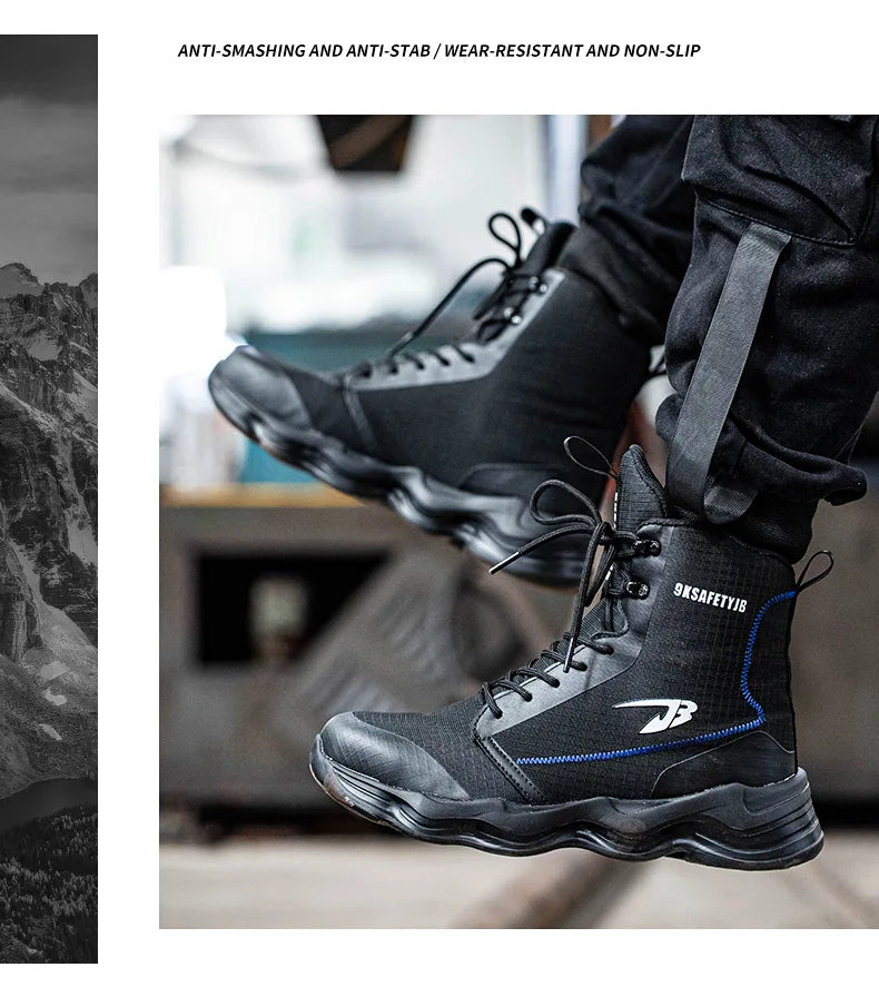2025 New Safety Shoes Men Boots High Top Work Sneakers Steel Toe Cap