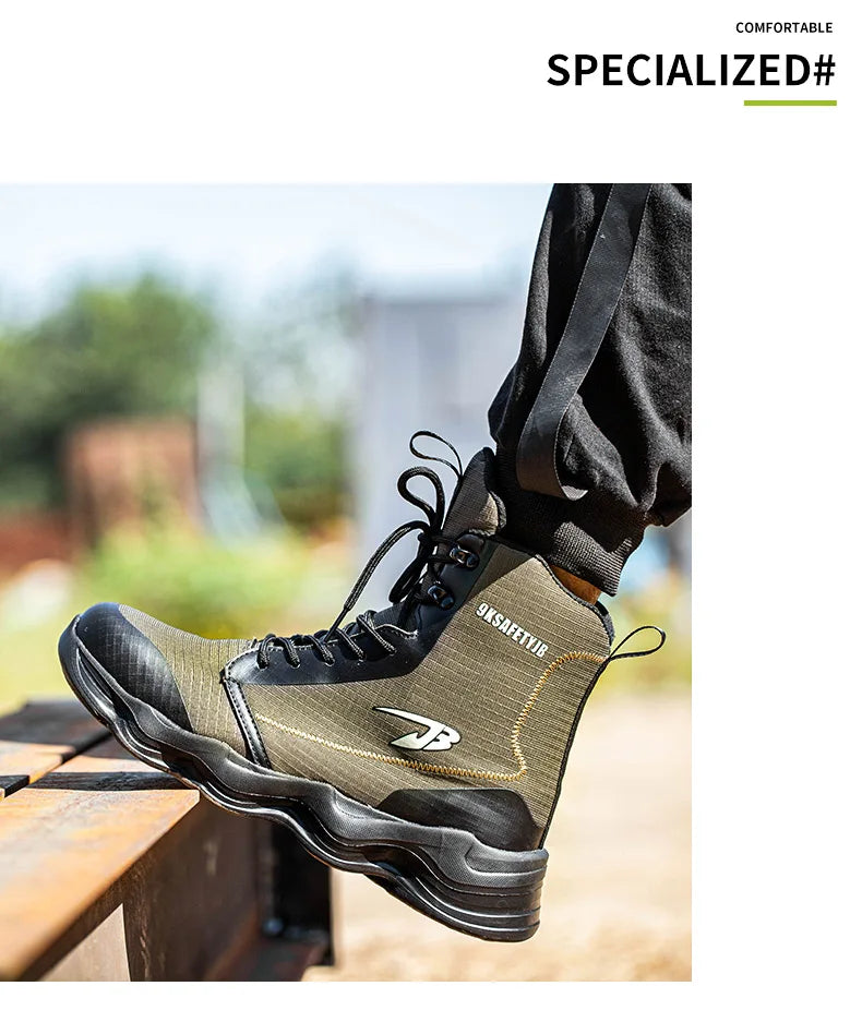 2025 New Safety Shoes Men Boots High Top Work Sneakers Steel Toe Cap
