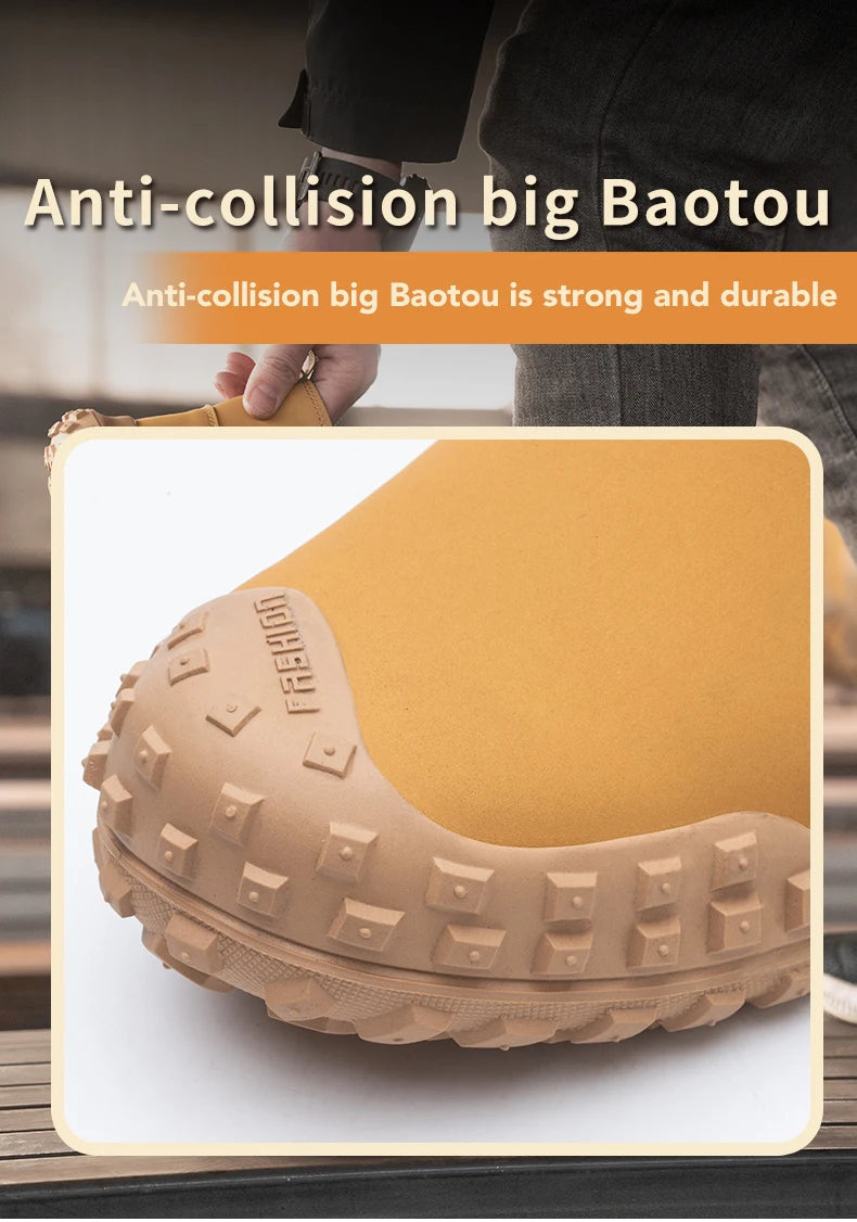 Leather Waterproof Safety Boots, Puncture-Proof Steel Toe Boots