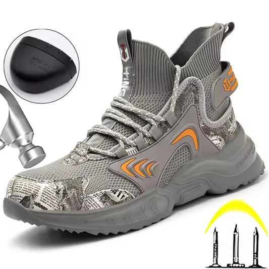 2025 Safety Reflective Work Boots Anti-smash Anti-puncture