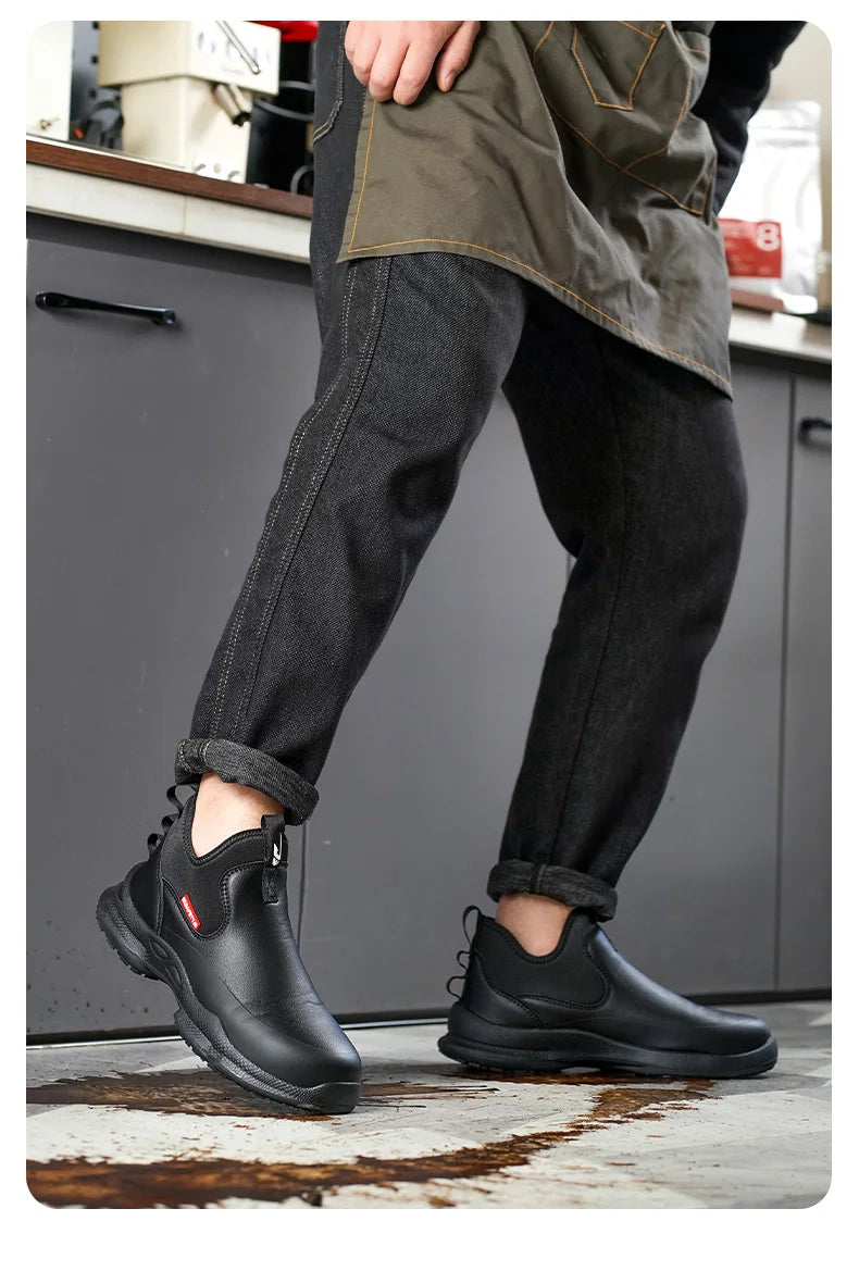 Fashionable Leather Chef Shoes Waterproof And Anti Slip, Oil Resistant
