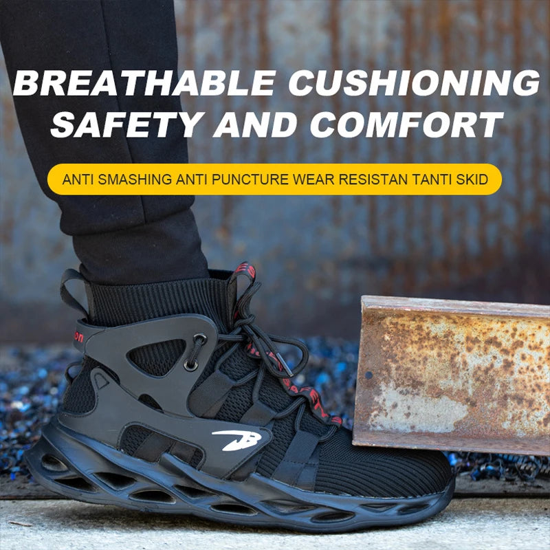 2025 Safety Shoes Steel Toe Shoes Puncture-Proof Adult Work Sneakers