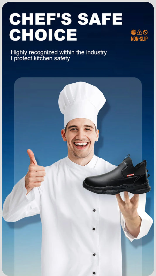 Fashionable Leather Chef Shoes Waterproof And Anti Slip, Oil Resistant